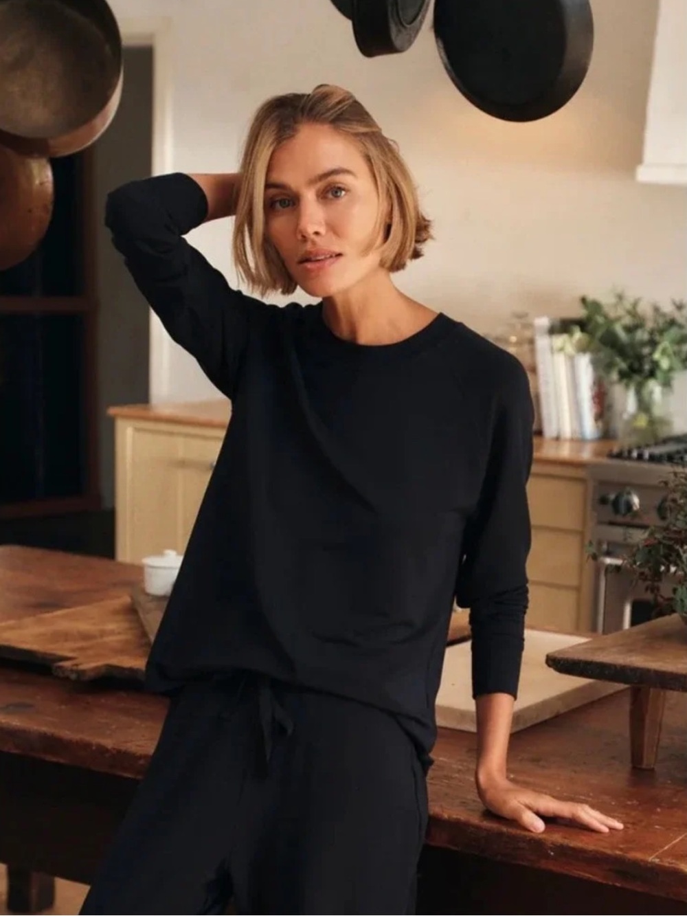 LAKE Black Modal Lounge Top Size XL Super Soft
